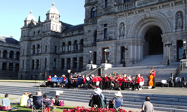 Band in front of Legislative Building